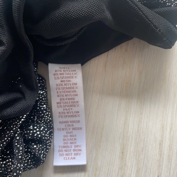 Scripted Metallic Silver/Black Bodysuit Size Small - Picture 7 of 8